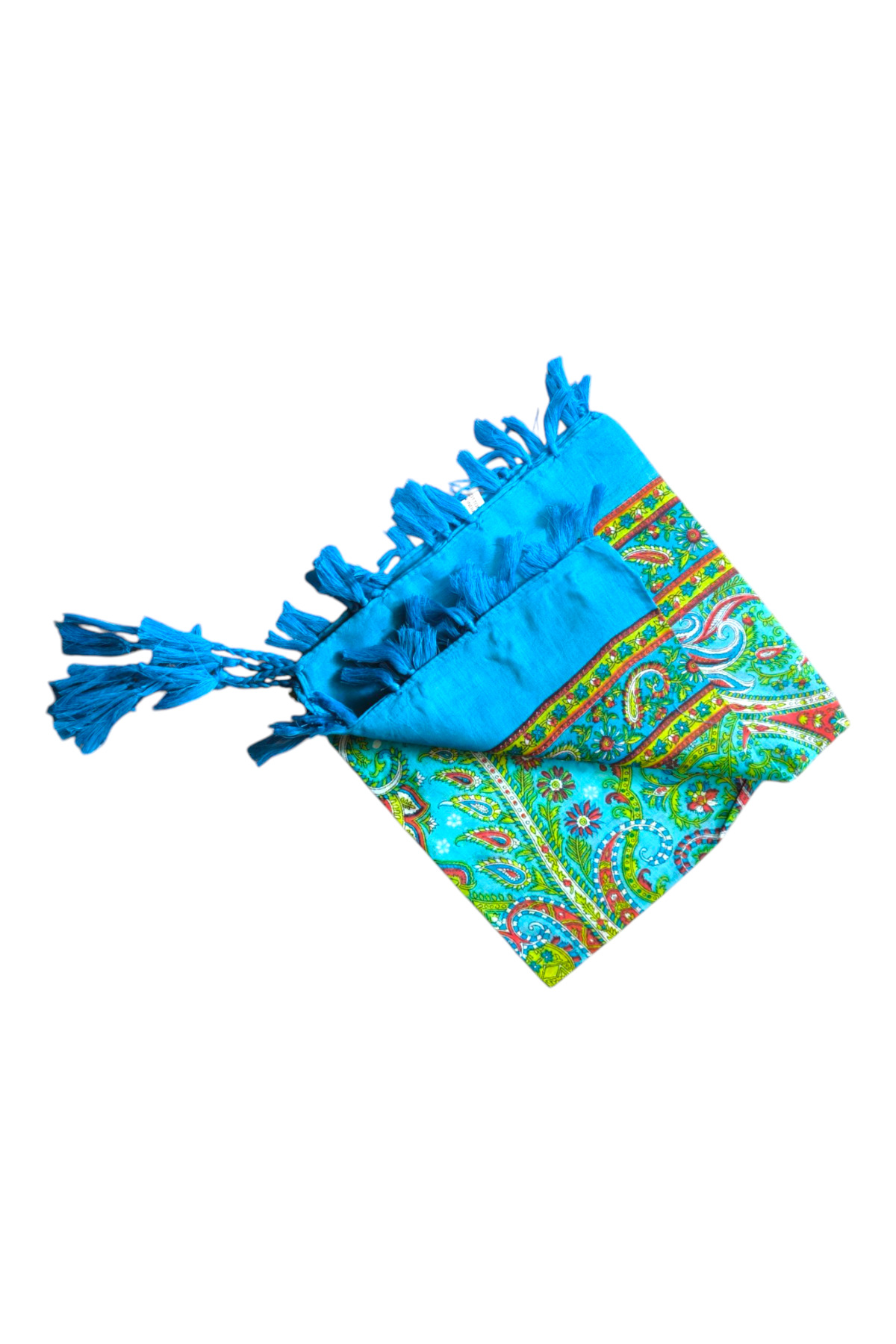 %100 pamuk İpek Eşarp Kenar Püsküllü 110 cm - Görsel 3