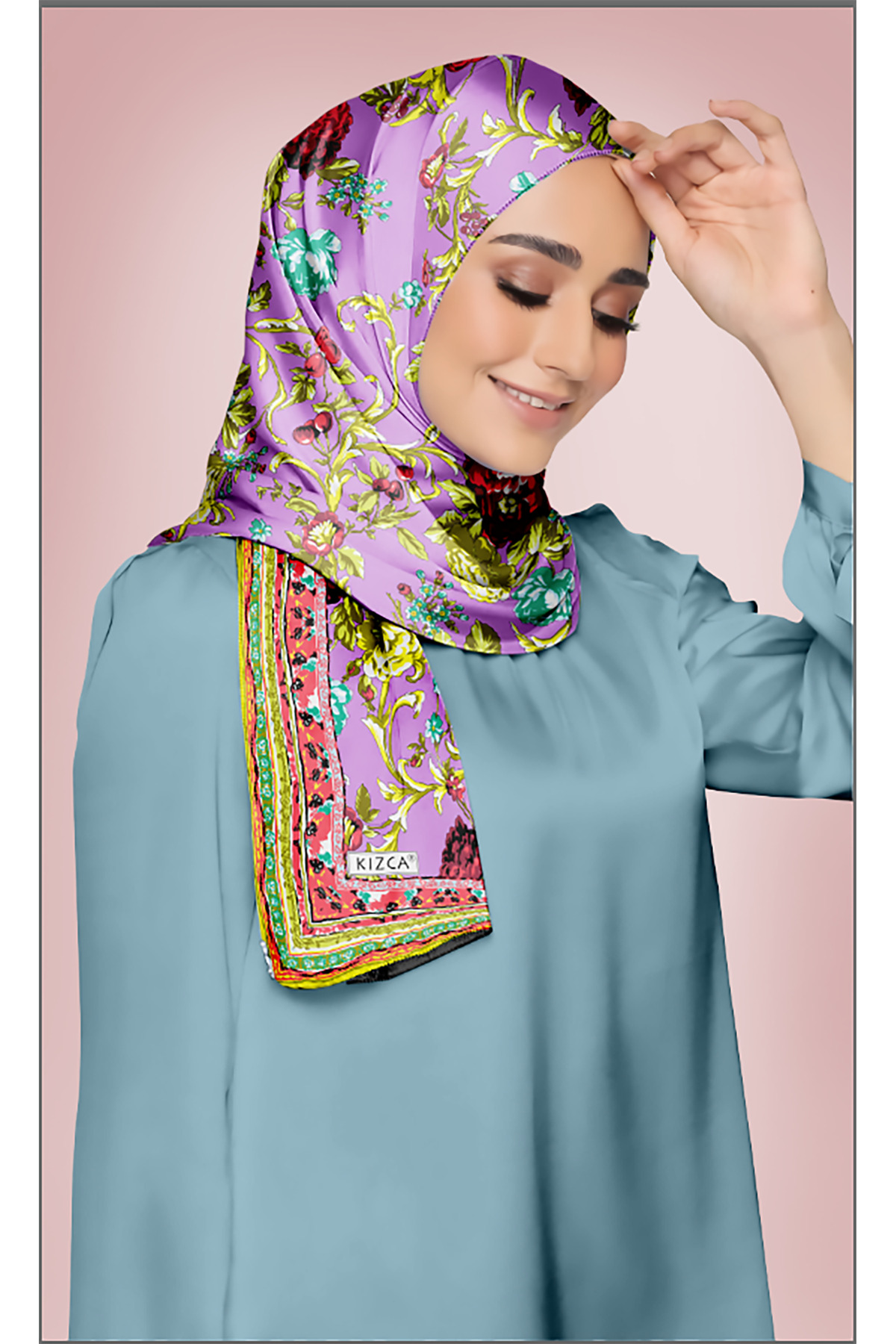 Vual İpek Eşarp Çiçekli