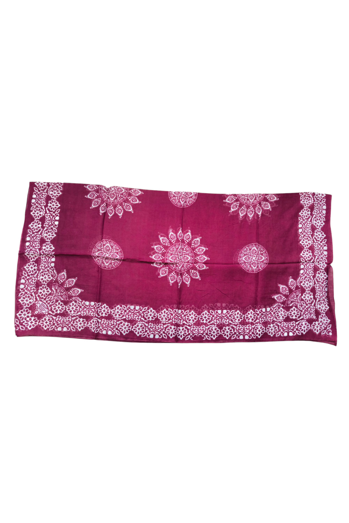 Ernik Desenli Bordo Pamuk Yazma - Görsel 3