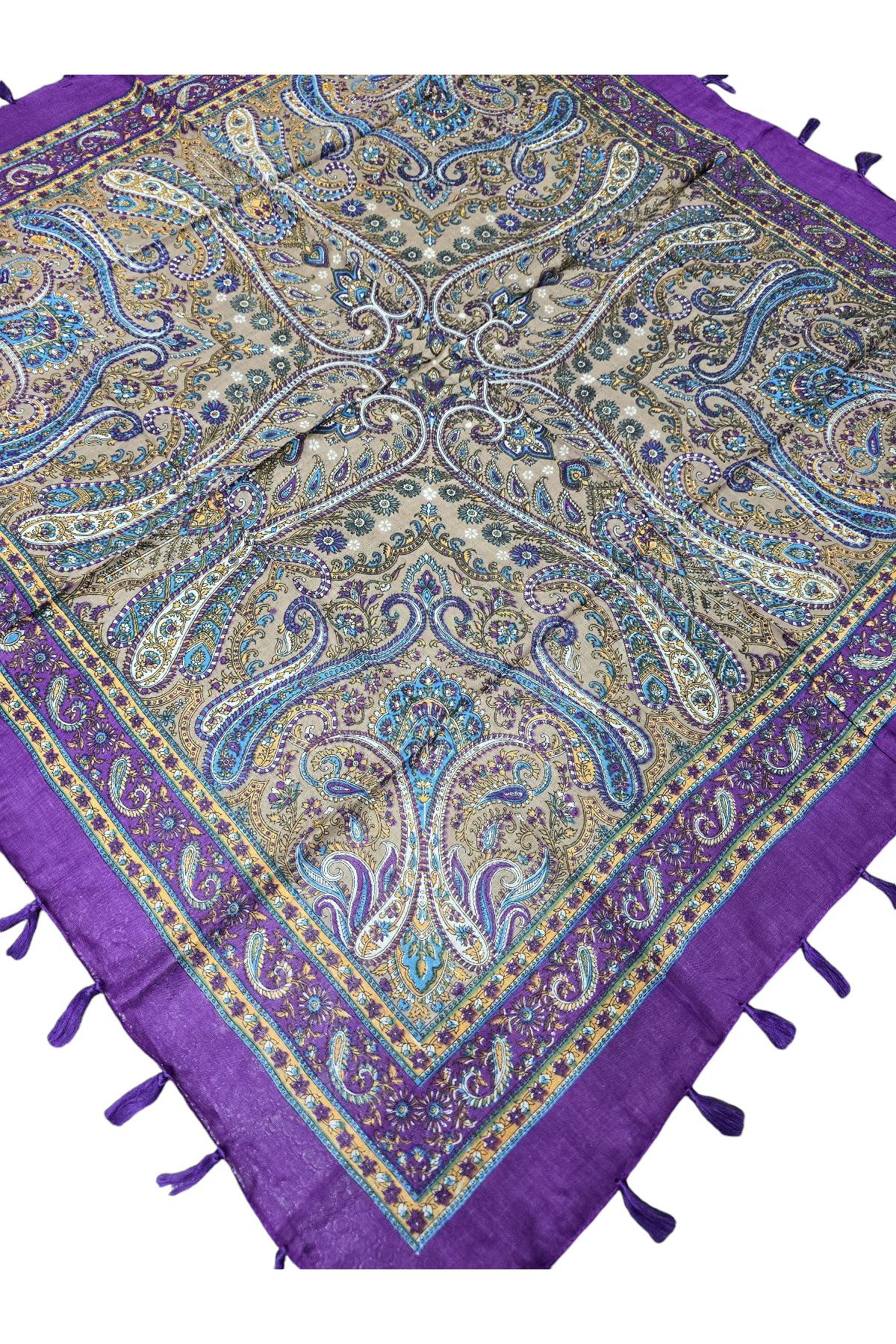 %100 Pamuk Hint Eşarp - Görsel 2