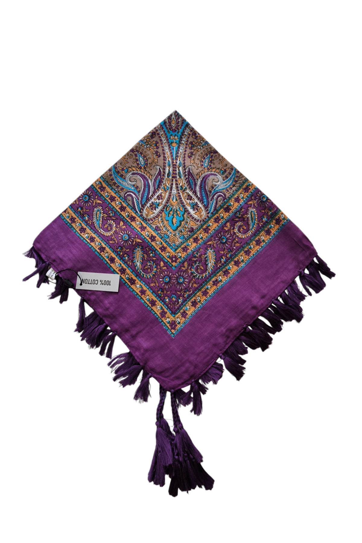 %100 Pamuk Hint Eşarp - Görsel 5