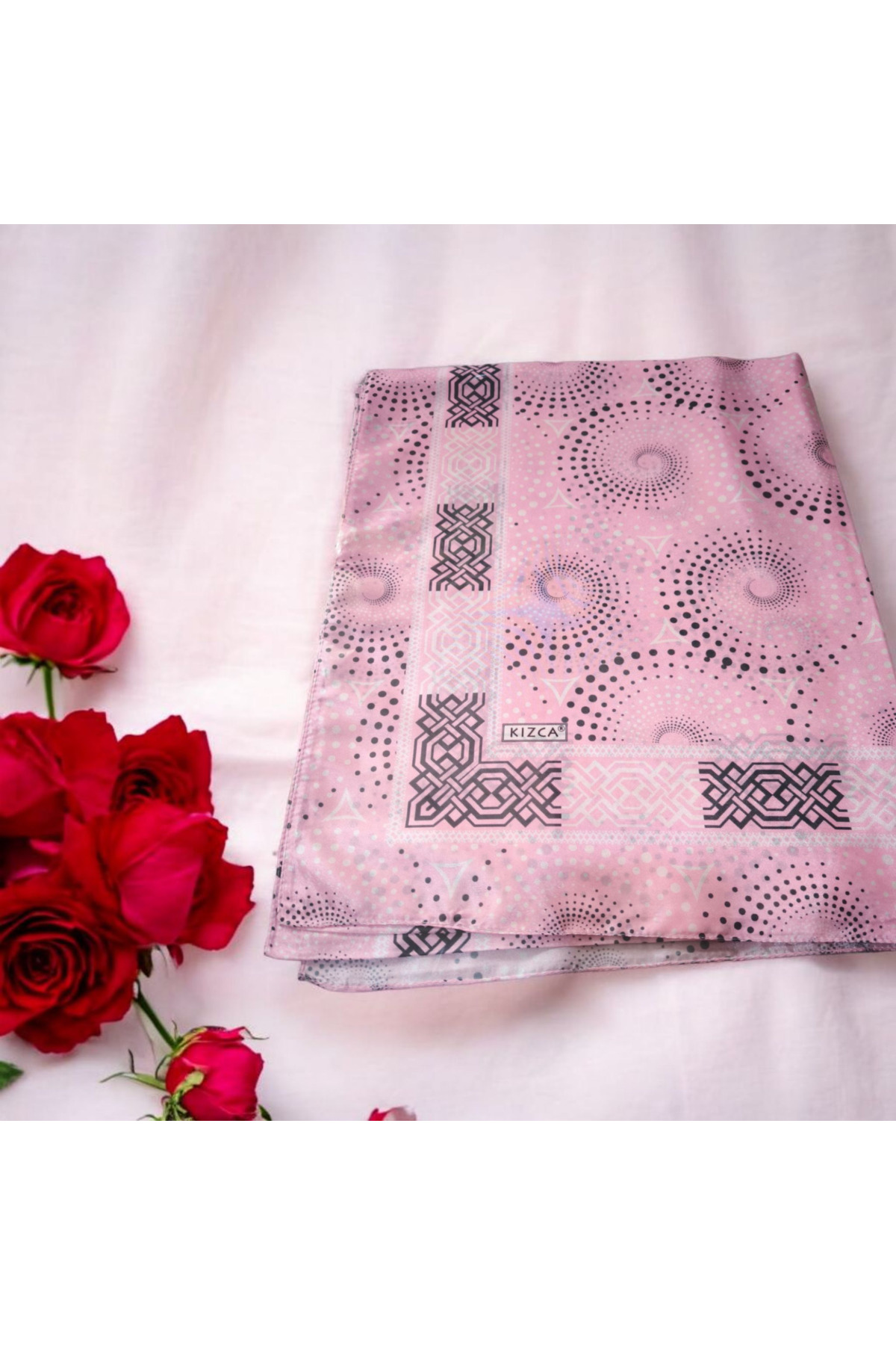 Vual İpek Şal Geometrik Puan Desenli - Görsel 3