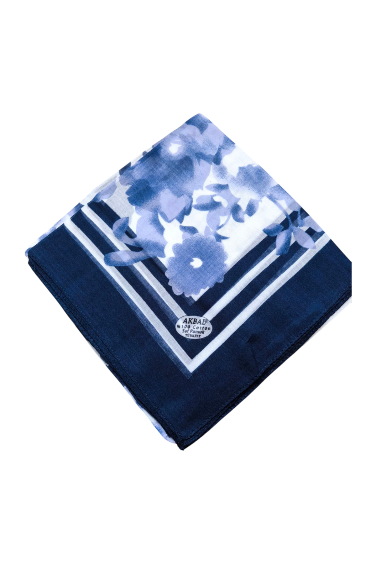 %100 Pamuk Yazma Mavili - Görsel 2