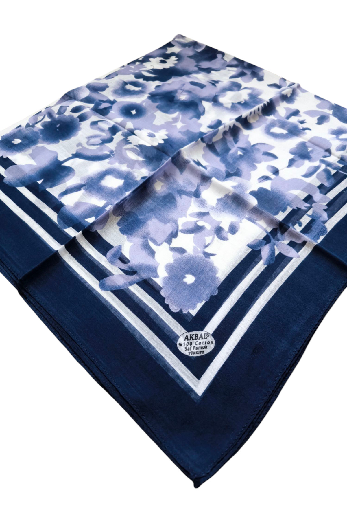 %100 Pamuk Yazma Mavili - Görsel 5