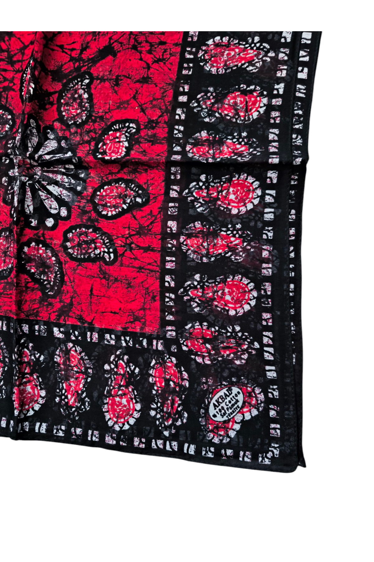 %100 Pamuk Yazma Kırmızı - Görsel 4