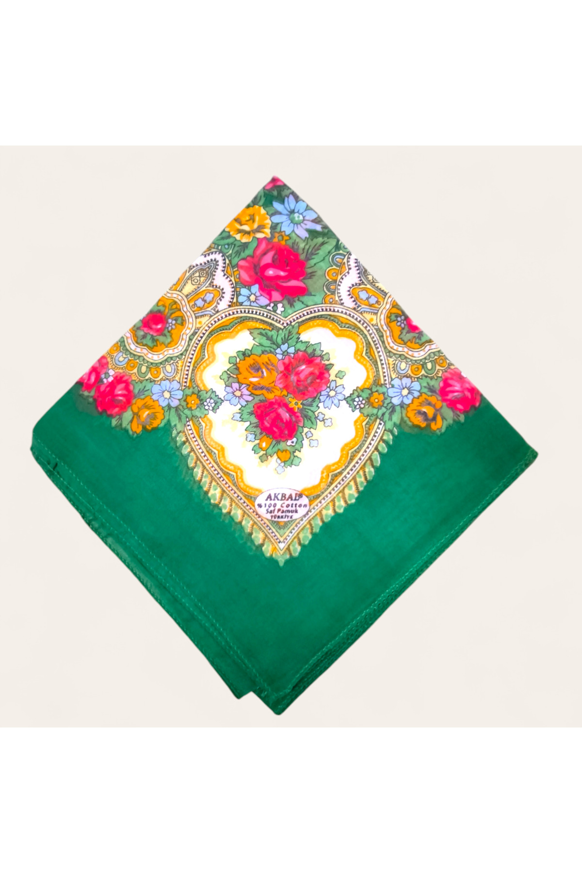 %100 Pamuk Yazma Yeşil