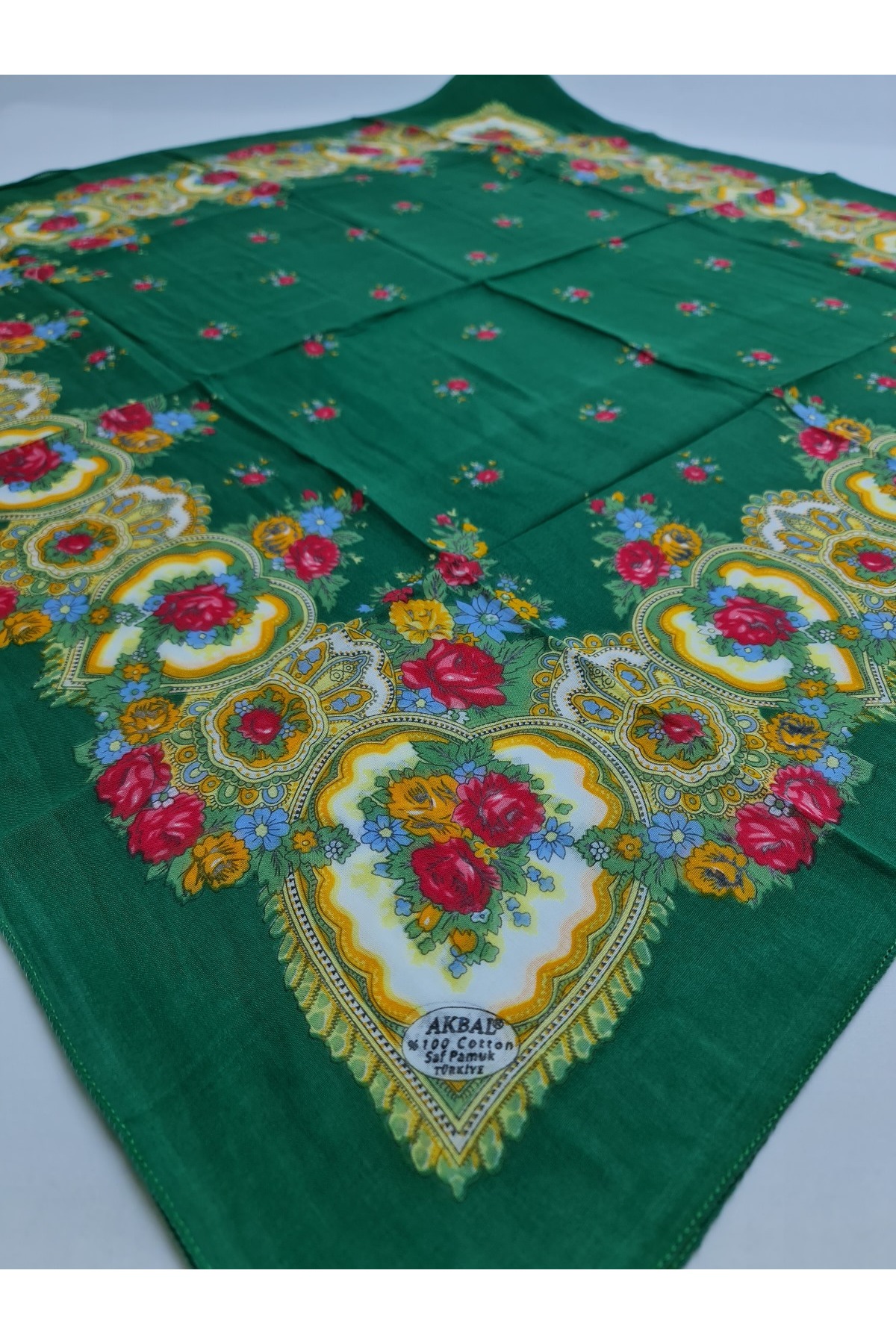 %100 Pamuk Yazma Yeşil - Görsel 2