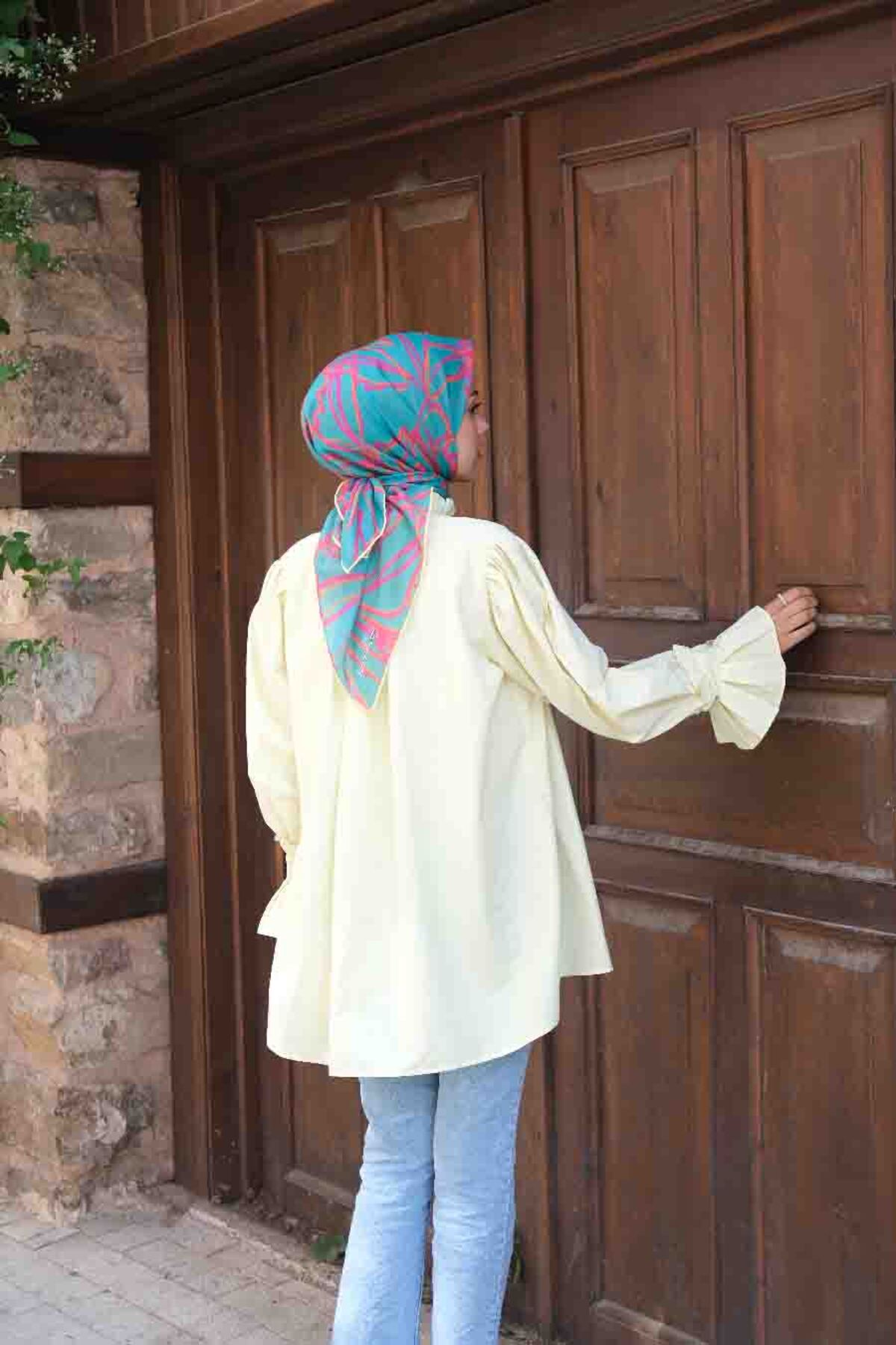 Modern Çizgiler Soft Eşarp - Görsel 5