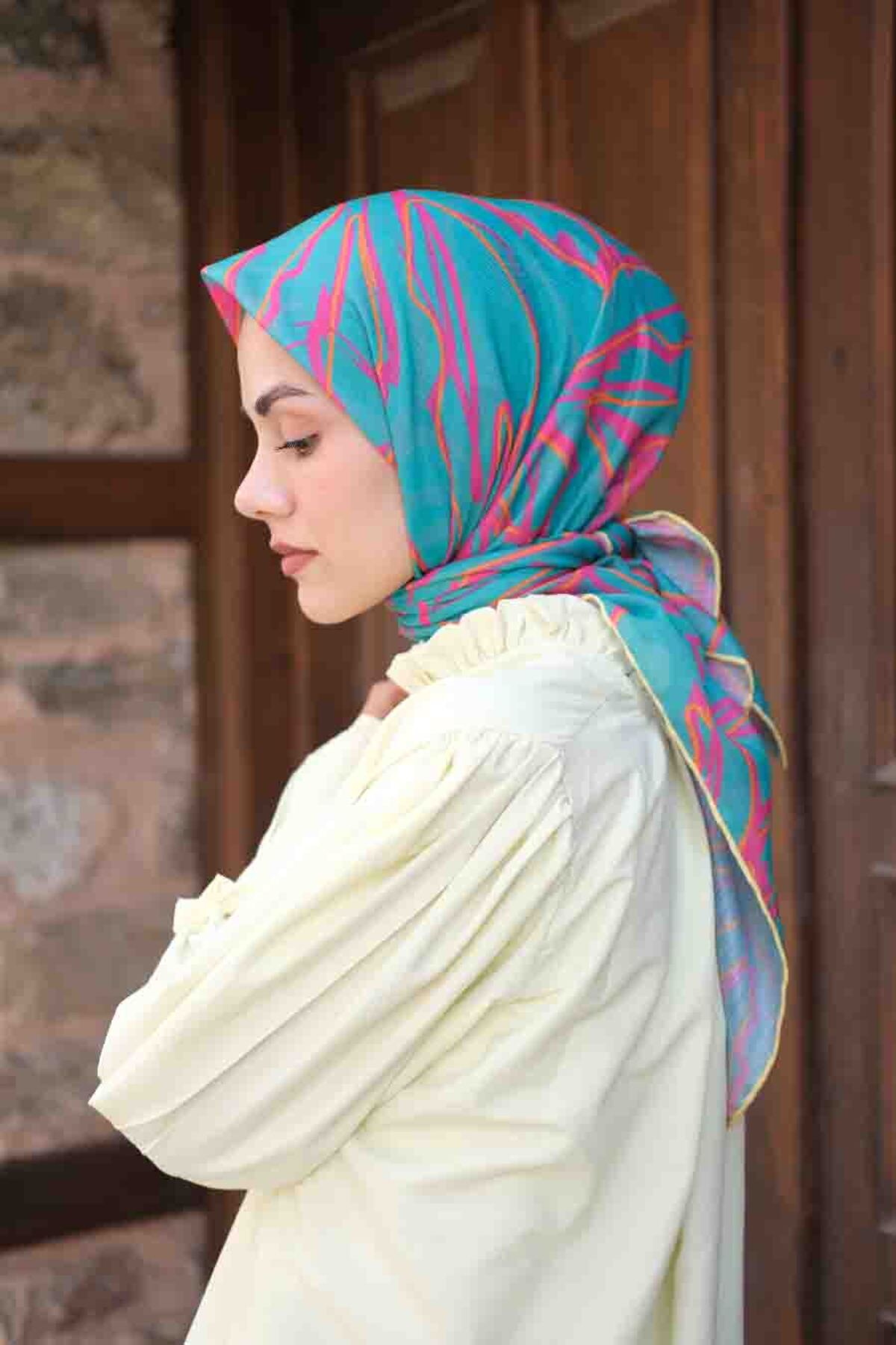 Modern Çizgiler Soft Eşarp - Görsel 7