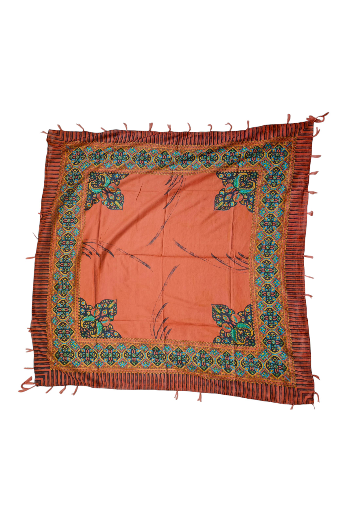 Hint İpek eşarp kızıl 110 luk - Görsel 2