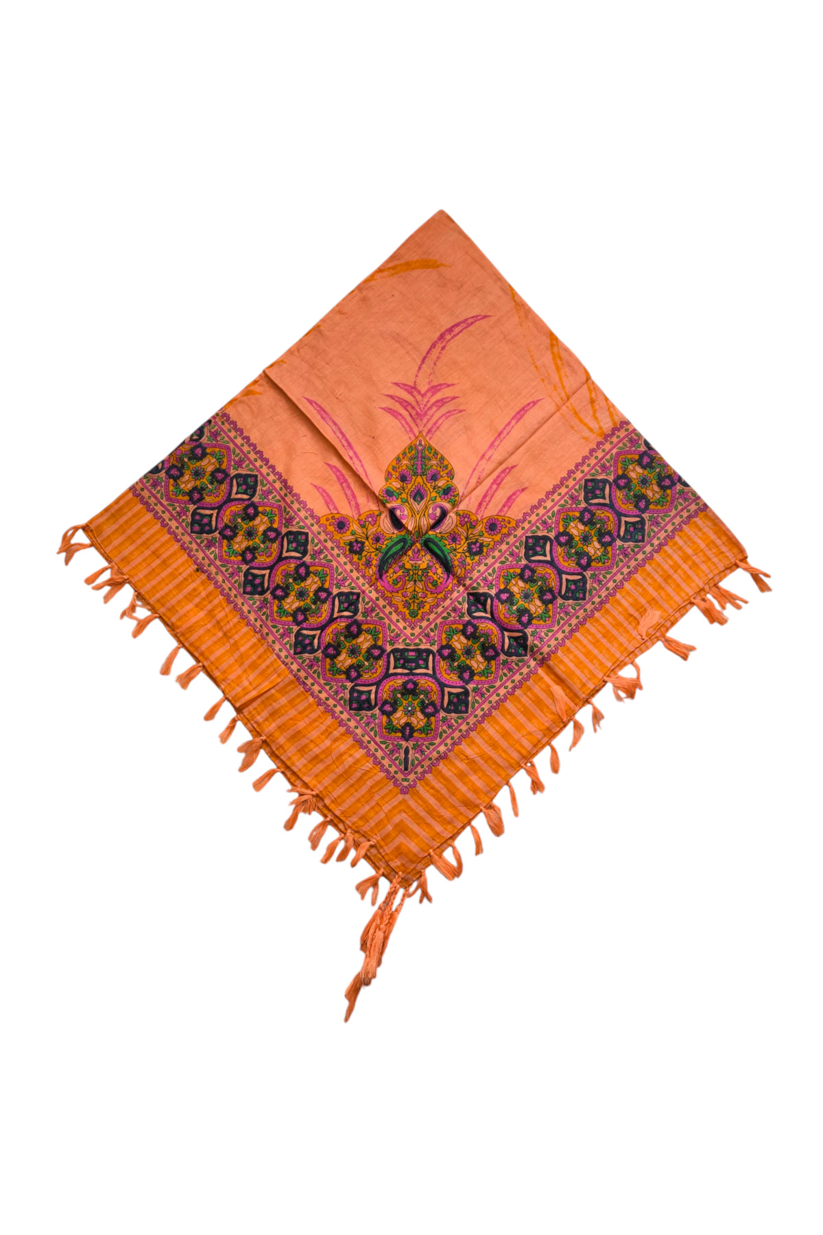 Hint İpek eşarp turuncu 110 luk - Görsel 2