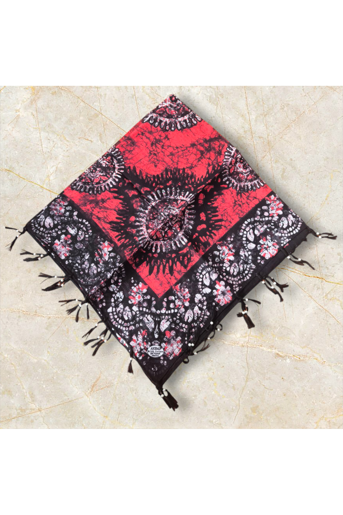 Otantik Sökme Boncuklu Pamuk Yazma - Görsel 3