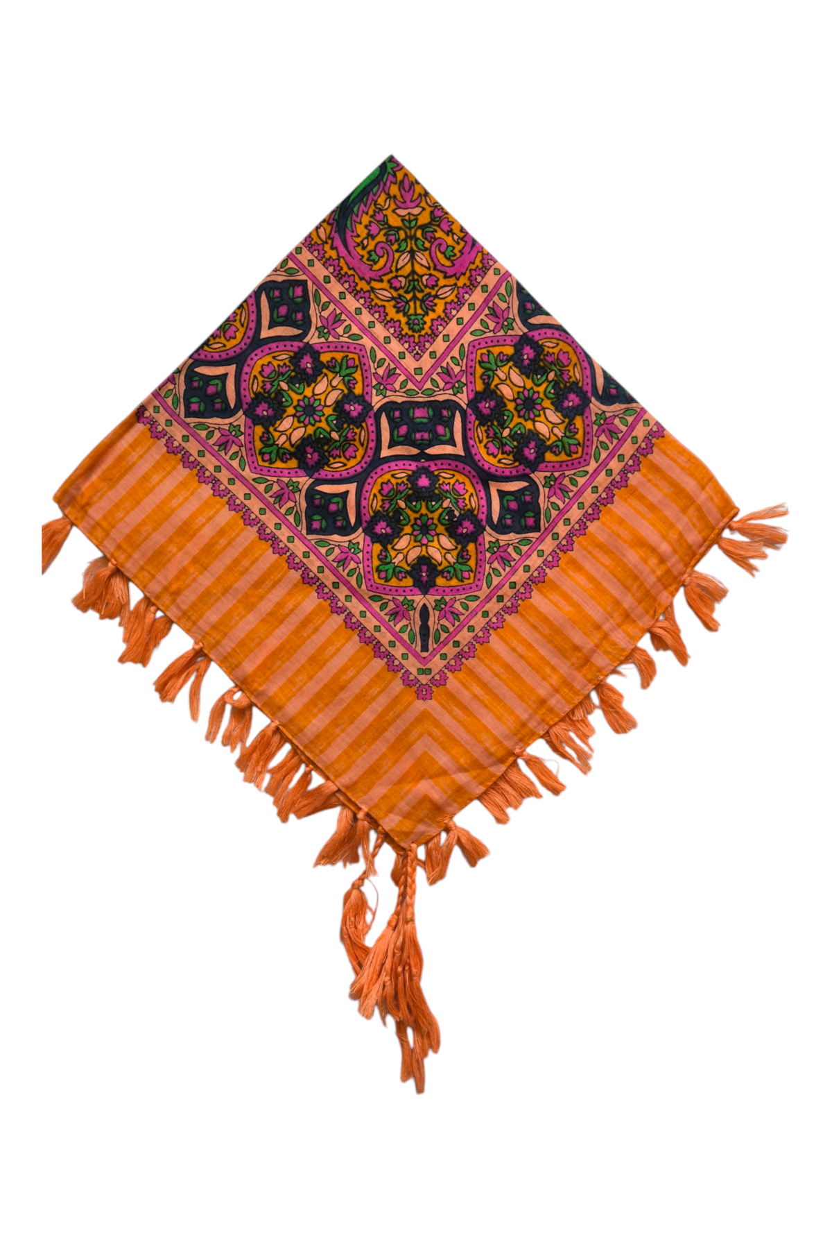 Hint İpek eşarp turuncu 110 luk - Görsel 3