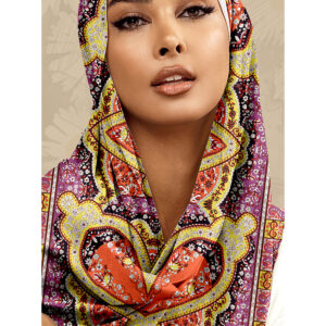 Vual İpek Şal Retro Desen