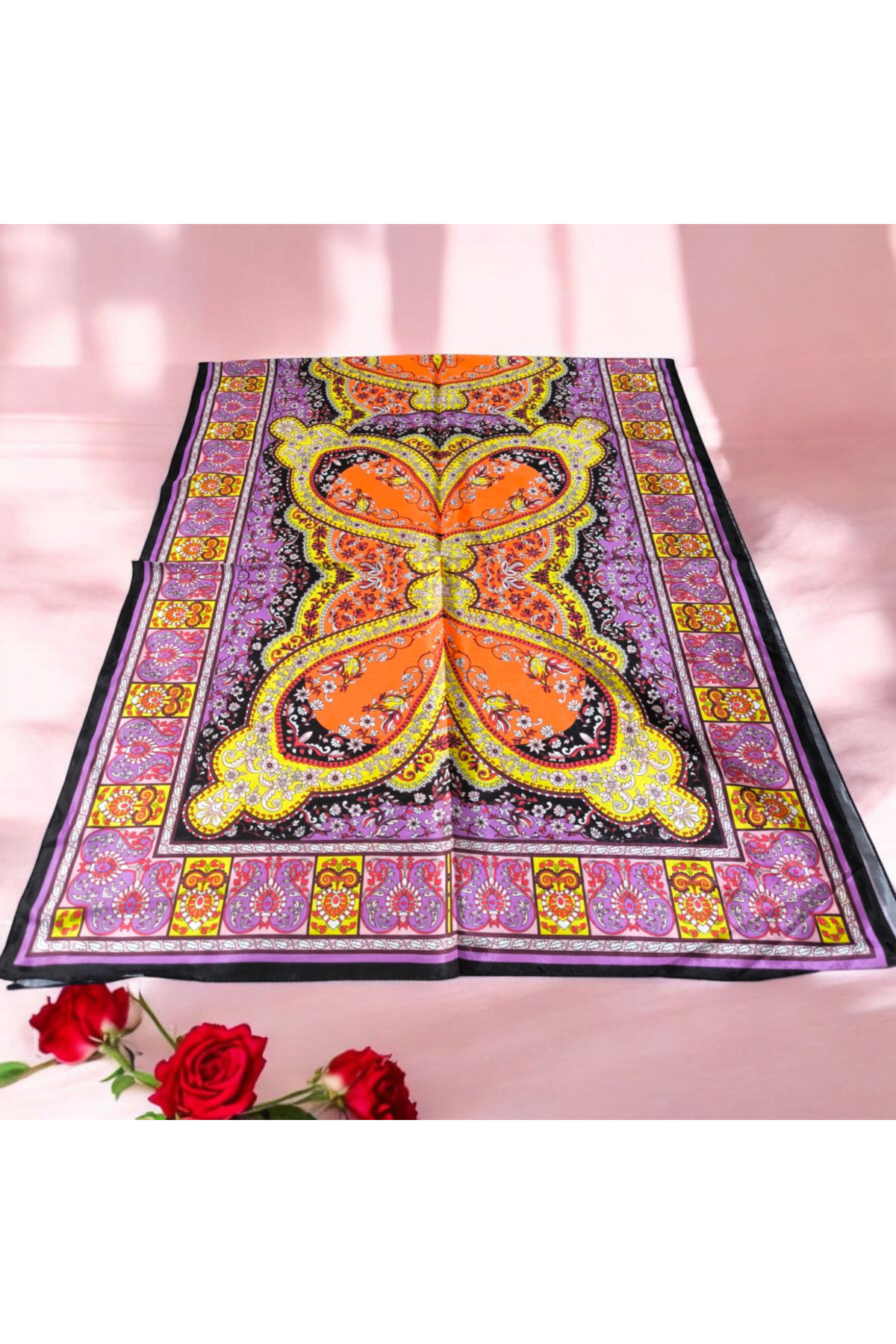 Vual İpek Şal Retro Desen - Görsel 2