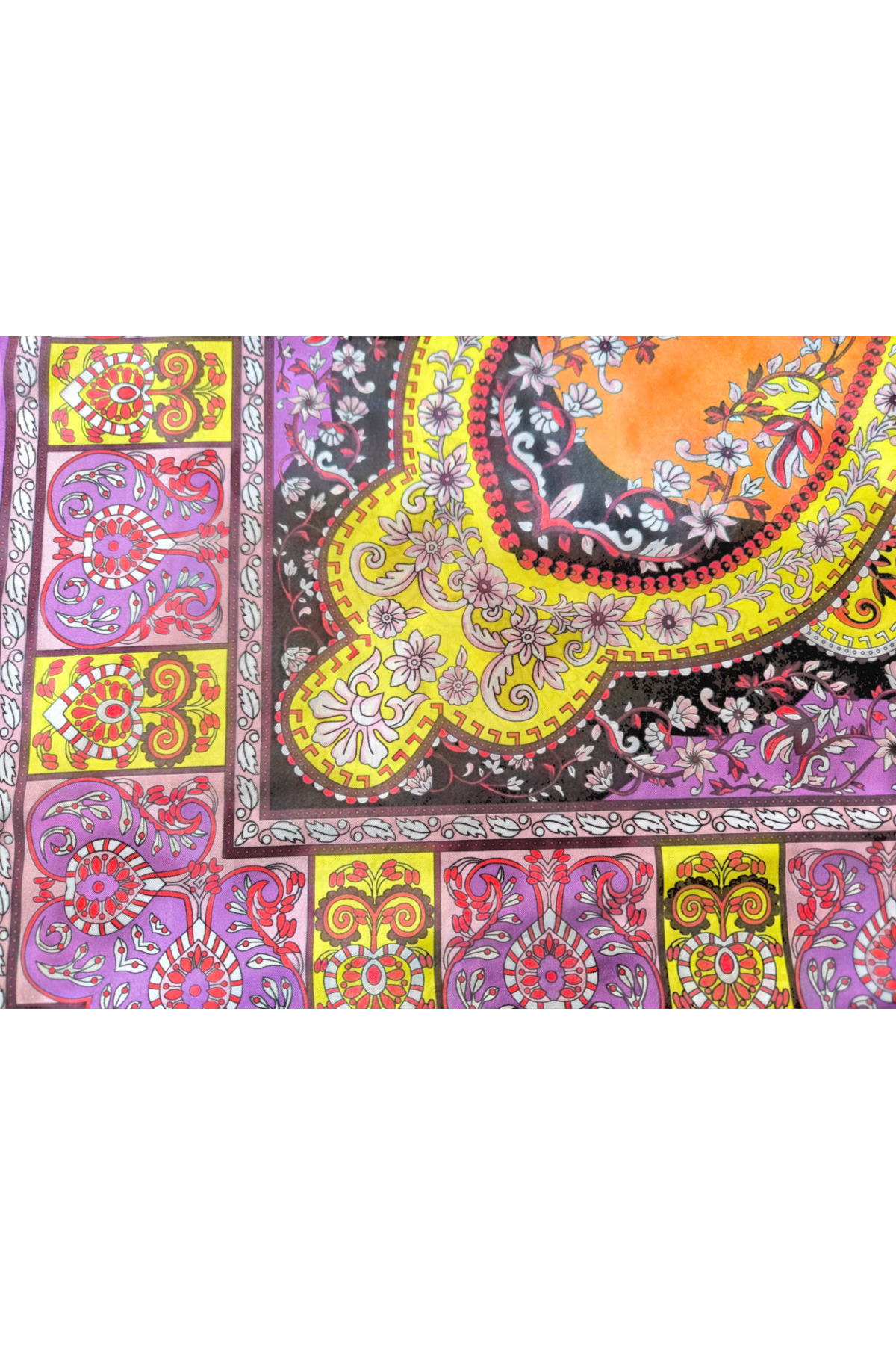 Vual İpek Şal Retro Desen - Görsel 6