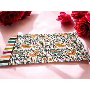 Hint İpek Şal Beyaz Turuncu