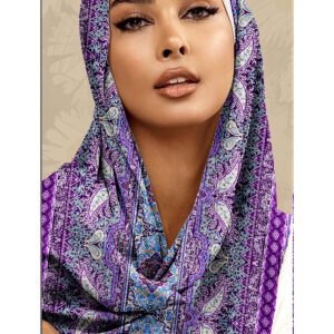 Vual İpek Şal Retro Desenli