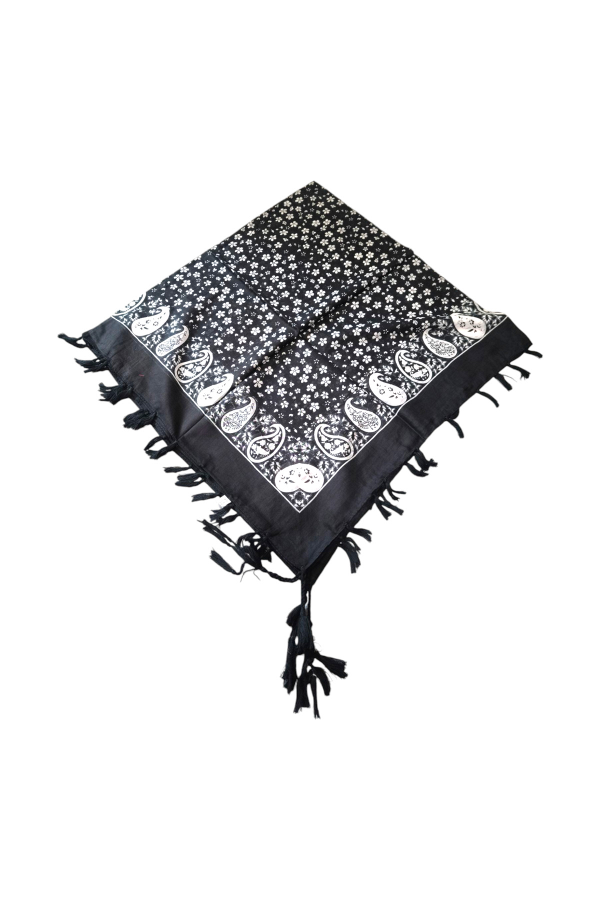 Saf Pamuk İpek Eşarp 110 cm - Görsel 3