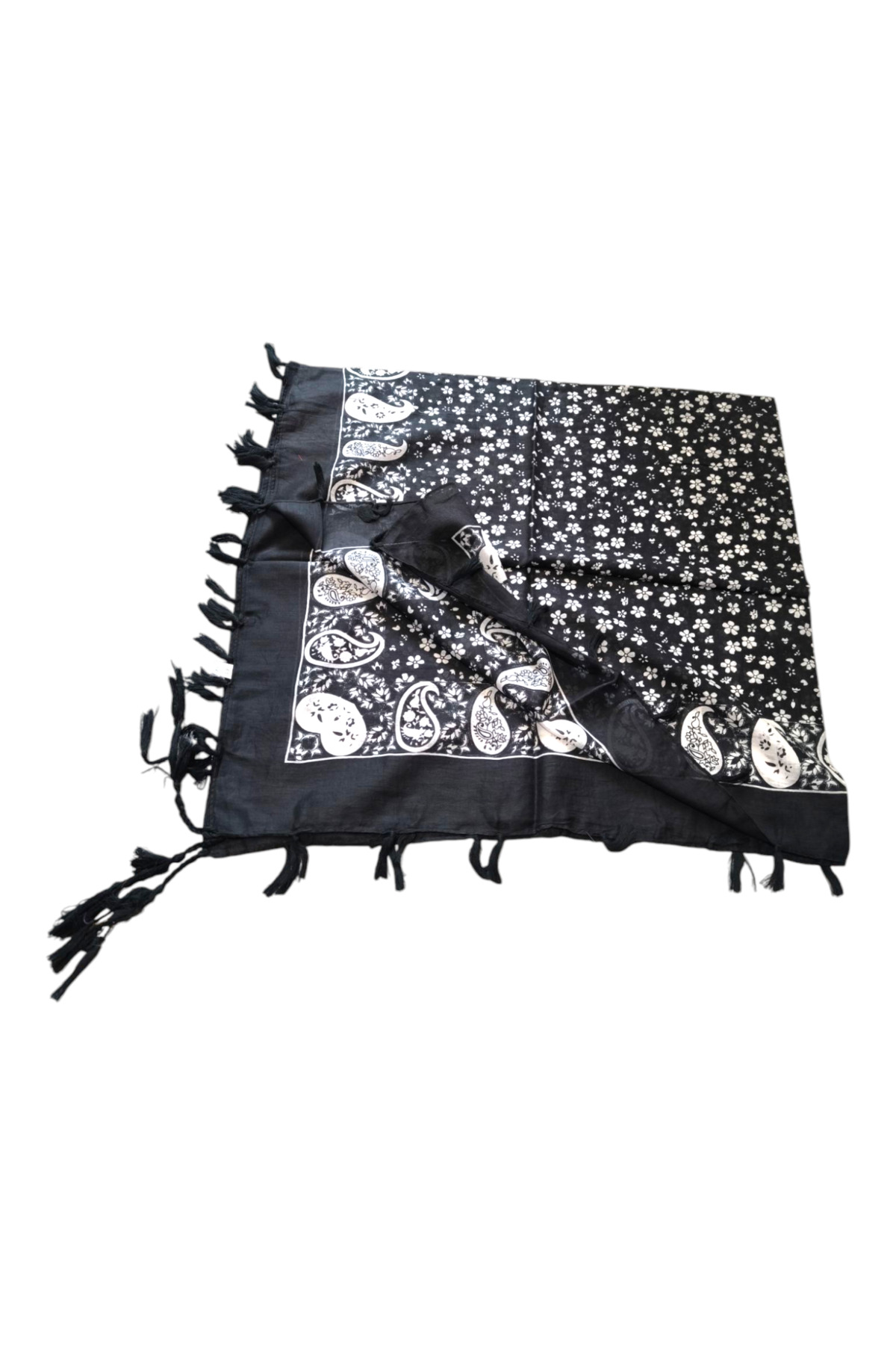 Saf Pamuk İpek Eşarp 110 cm - Görsel 4